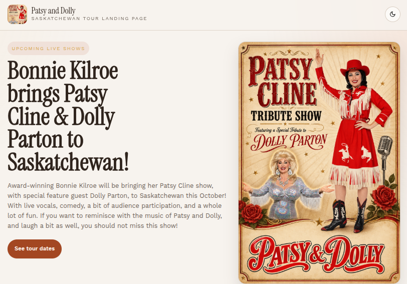 Patsy and Dolly Saskatchewan tour