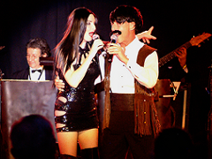 Bonnie Kilroe as Cher with speical guest Sonny Bono - Celebrity Imposters Impersonator